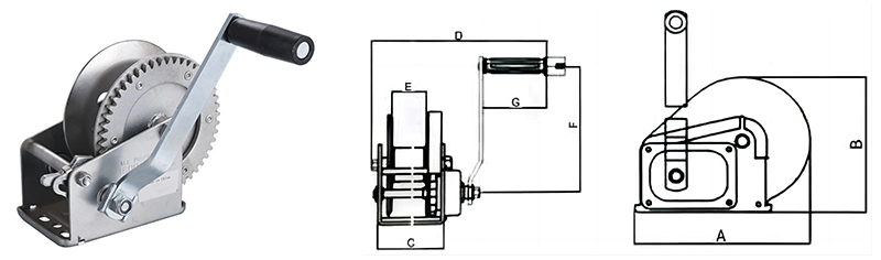 Lifting Equipment Hoist Tool Webbing Strap Manual Hand Winch