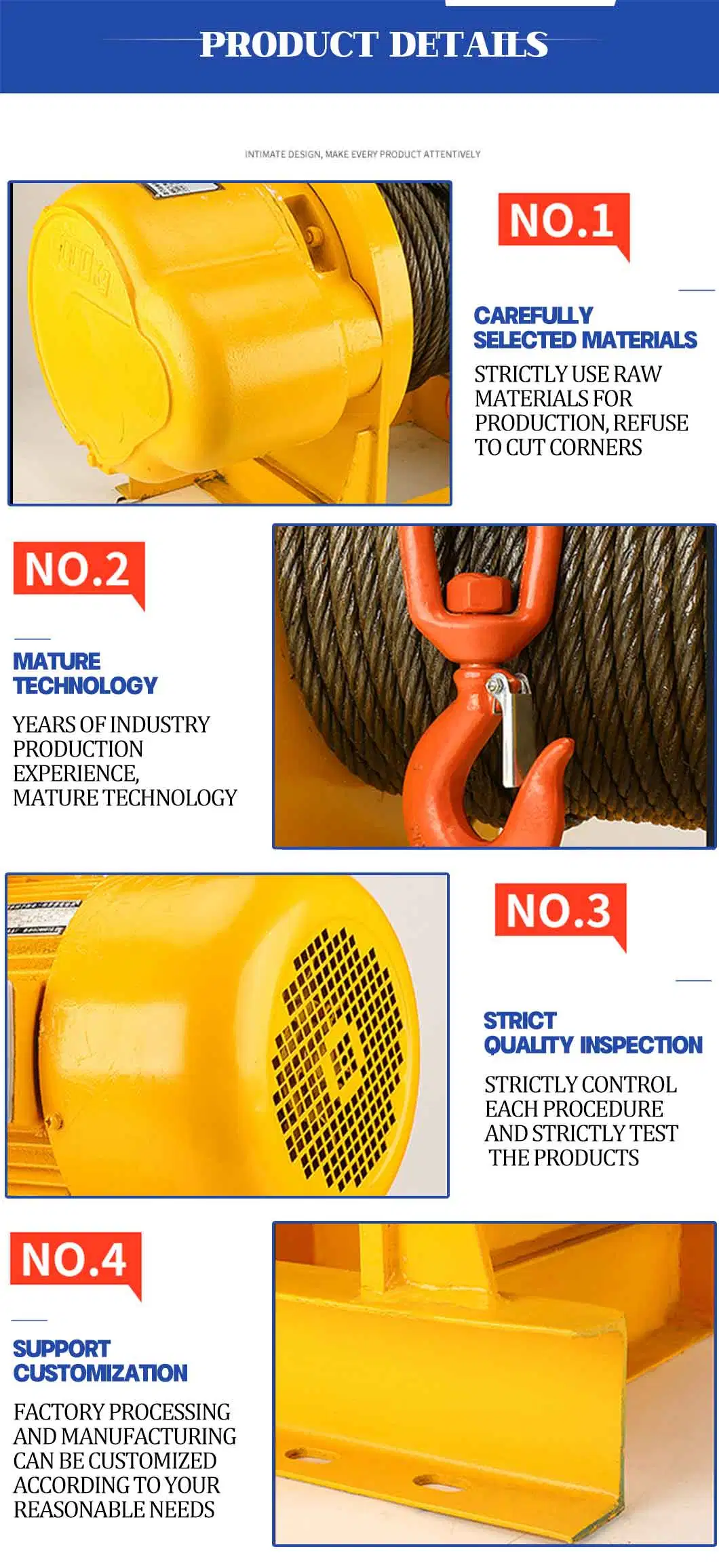 Lifting Equipment CD-K Type Aluminum Sheet Electric Wire Rope Cable Hoist Winch with Pure Copper Motor